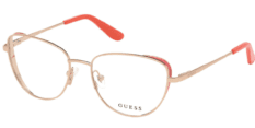 Okulary Korekcyjne Guess GU 2701 028 Złote z Czerwonym Dodatkiem Damskie