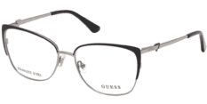 Okulary Korekcyjne Guess GU 2814 002 Czarne, Srebrne Metalowe Damskie